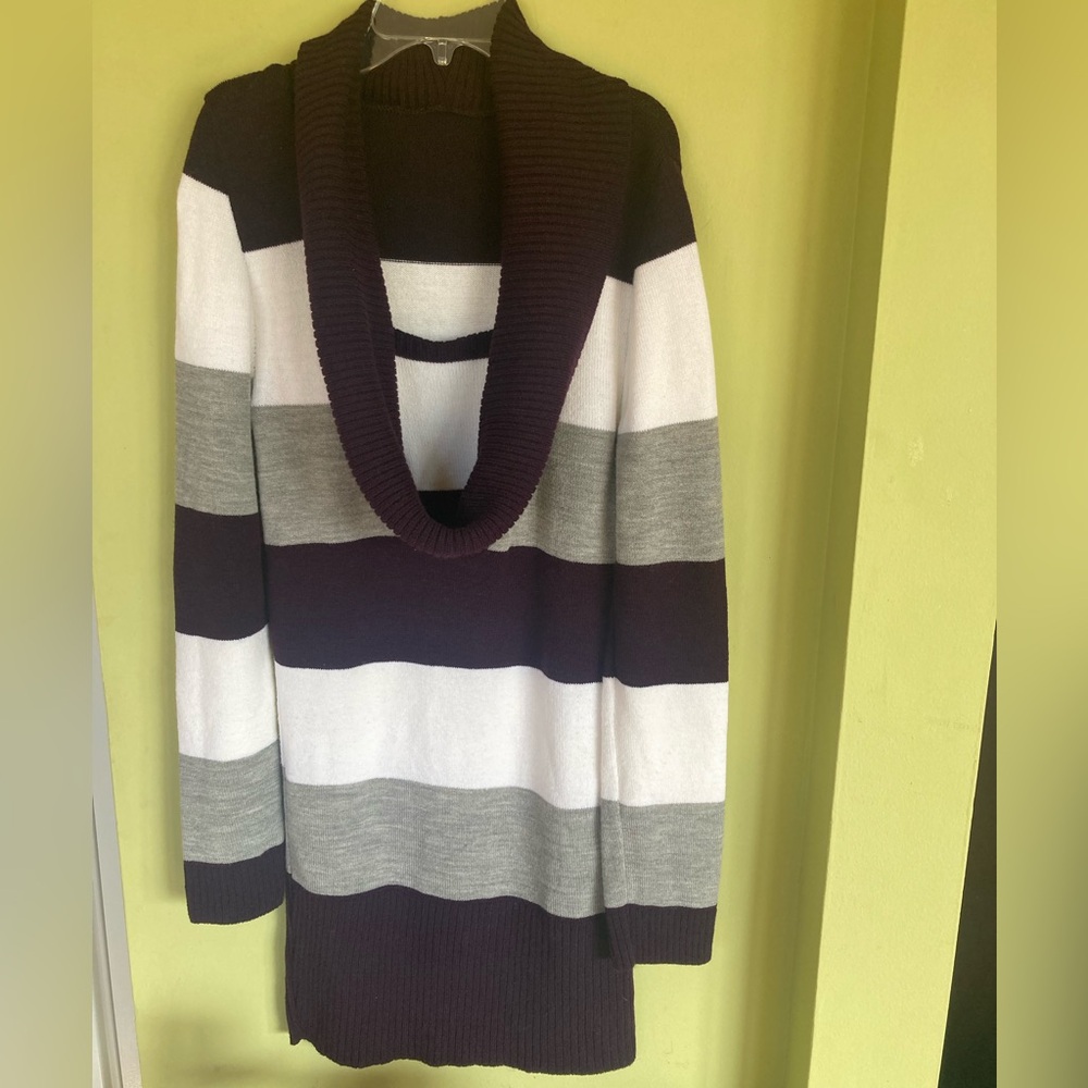 European Striped Women's Sweater Dress